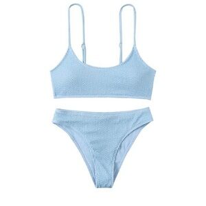 Textured Bandeau Hugh Waist Bikini NWOT